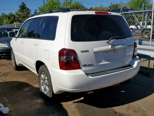 JTEEP21A640003359 - 2004 TOYOTA HIGHLANDER WHITE photo 3