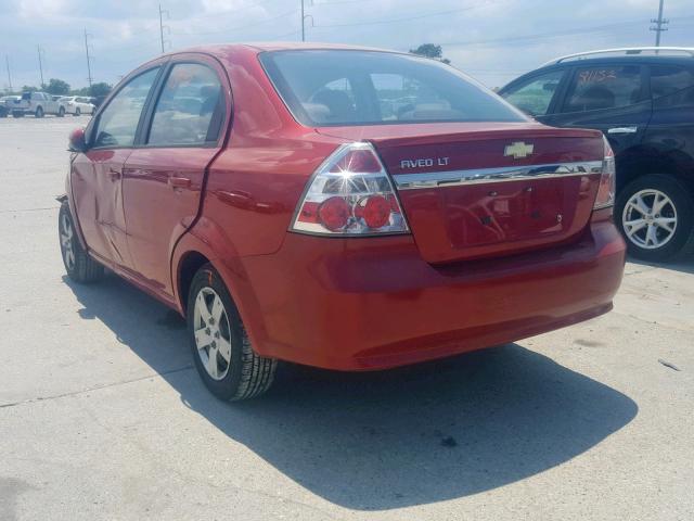 KL1TD5DE3AB090746 - 2010 CHEVROLET AVEO LS RED photo 3