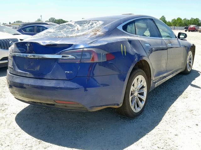 5YJSA1E27HF186929 - 2017 TESLA MODEL S BLUE photo 4