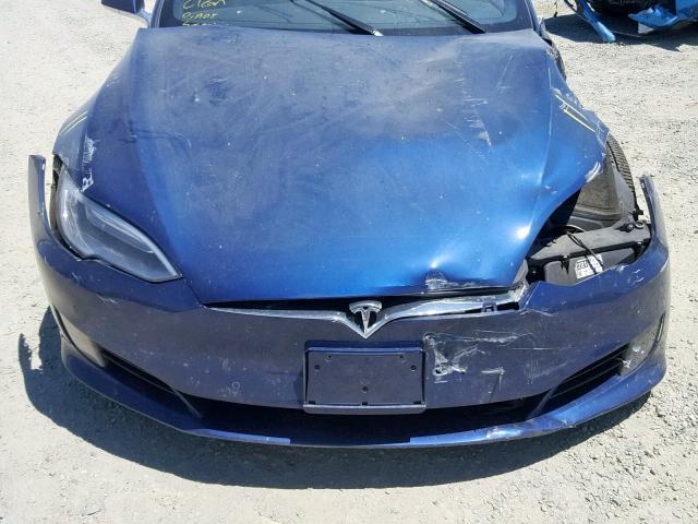 5YJSA1E27HF186929 - 2017 TESLA MODEL S BLUE photo 7