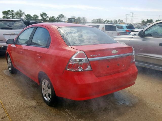 KL1TD5DE9BB146044 - 2011 CHEVROLET AVEO LS RED photo 3