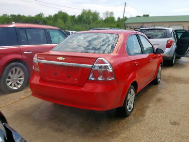 KL1TD5DE9BB146044 - 2011 CHEVROLET AVEO LS RED photo 4