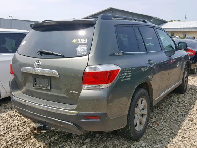 5TDBK3EH8BS058991 - 2011 TOYOTA HIGHLANDER GREEN photo 4