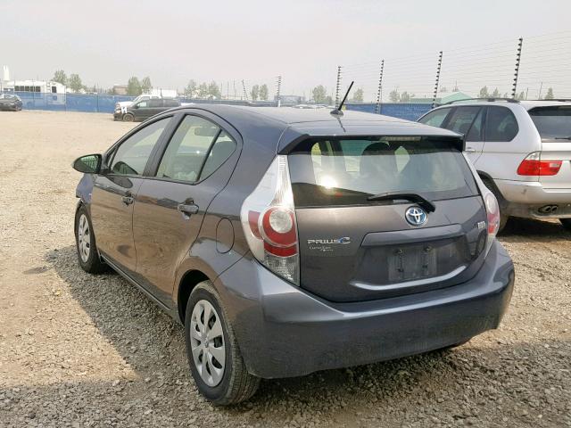 JTDKDTB30D1538672 - 2013 TOYOTA PRIUS C GRAY photo 3