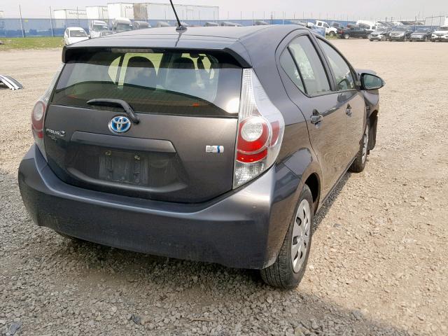 JTDKDTB30D1538672 - 2013 TOYOTA PRIUS C GRAY photo 4