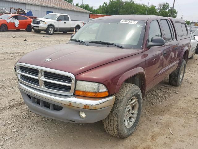 1D7HG48N93S239793 - 2003 DODGE DAKOTA QUA MAROON photo 2