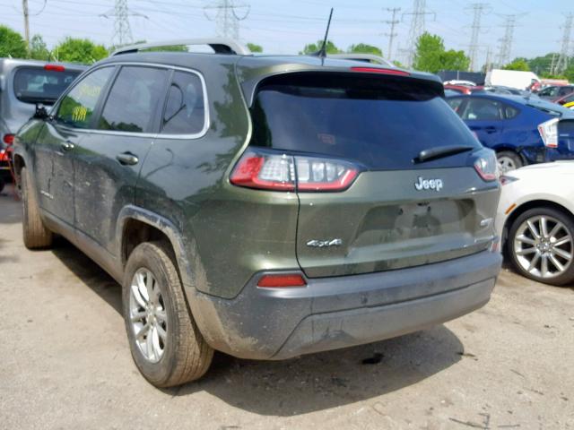 1C4PJMCB3KD212161 - 2019 JEEP CHEROKEE L GREEN photo 3