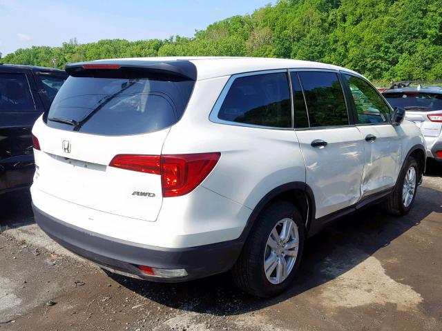 5FNYF6H1XJB073090 - 2018 HONDA PILOT LX WHITE photo 4