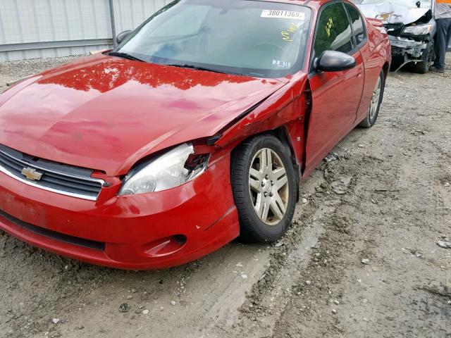 2G1WK15K679419256 - 2007 CHEVROLET MONTE CARL RED photo 9