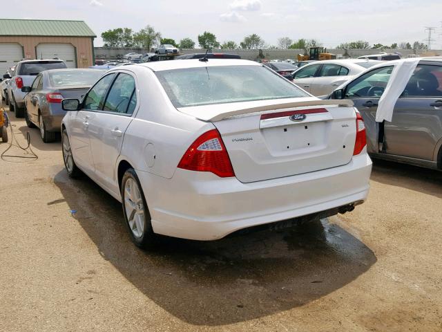 3FAHP0JA1CR122513 - 2012 FORD FUSION SEL WHITE photo 3