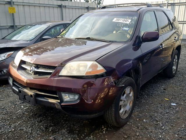 2HNYD18221H543134 - 2001 ACURA MDX PURPLE photo 2