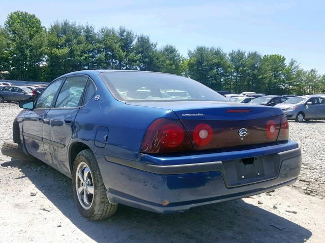 2G1WF52E339150461 - 2003 CHEVROLET IMPALA BLUE photo 3