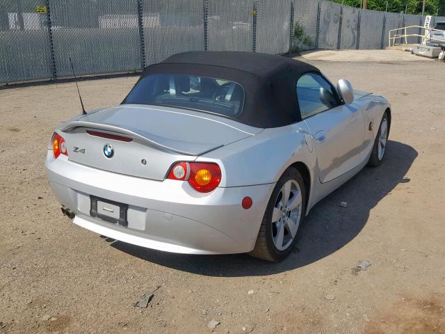 4USBT53504LU08453 - 2004 BMW Z4 3.0 SILVER photo 4