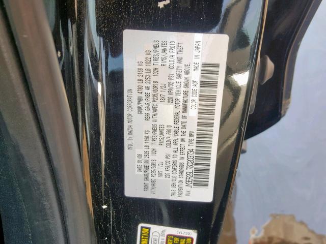 JM3ER29L780203734 - 2008 MAZDA CX-7 BLACK photo 10