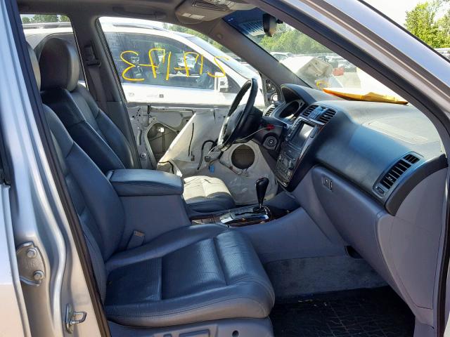 2HNYD18875H524203 - 2005 ACURA MDX TOURIN SILVER photo 5