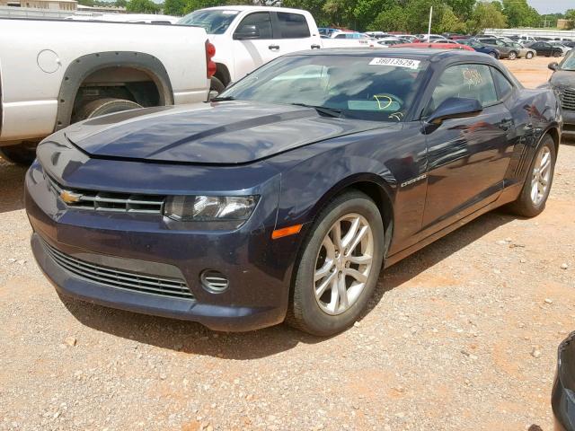 2G1FA1E39E9152154 - 2014 CHEVROLET CAMARO LS BLUE photo 2