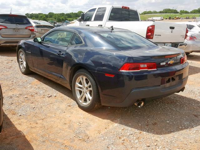 2G1FA1E39E9152154 - 2014 CHEVROLET CAMARO LS BLUE photo 3