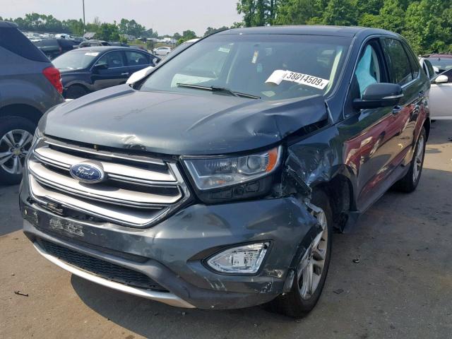 2FMTK4K8XFBB28606 - 2015 FORD EDGE TITAN SILVER photo 2