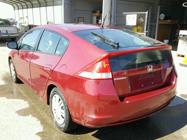 JHMZE2H5XAS024637 - 2010 HONDA INSIGHT LX RED photo 3