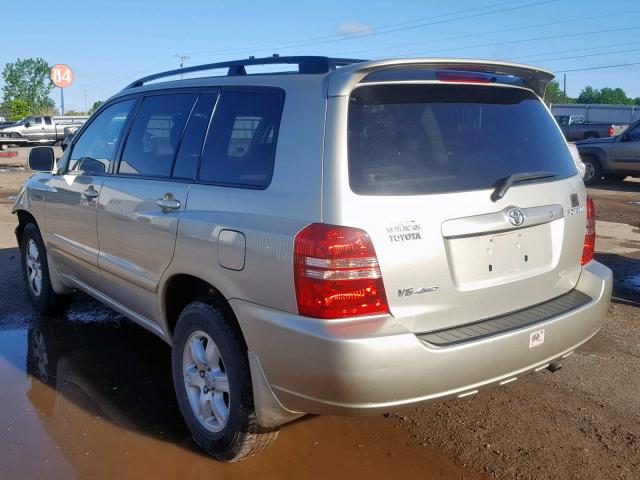 JTEHF21A730135352 - 2003 TOYOTA HIGHLANDER TAN photo 3