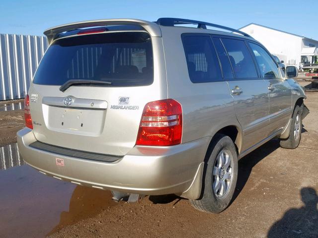 JTEHF21A730135352 - 2003 TOYOTA HIGHLANDER TAN photo 4