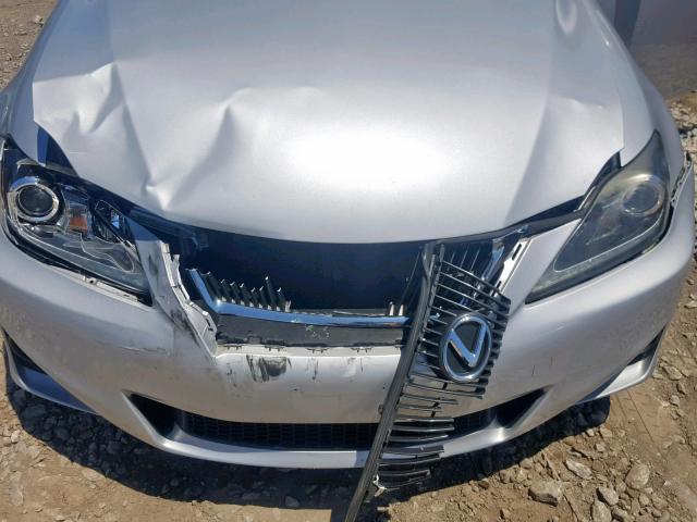 JTHCF5C26B5044823 - 2011 LEXUS IS 250 SILVER photo 7