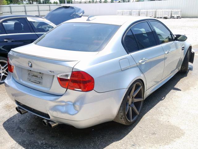 WBSVA93578E041196 - 2008 BMW M3 SILVER photo 4