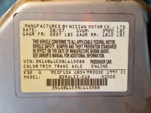 3N1AB61E28L615288 - 2008 NISSAN SENTRA 2.0 TAN photo 10