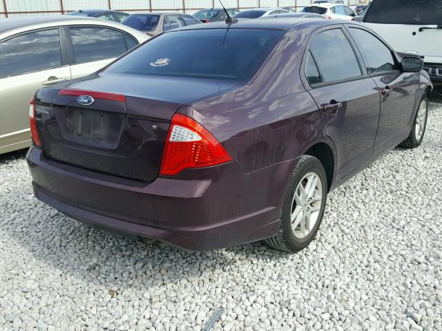 3FAHP0GA0BR210409 - 2011 FORD FUSION S BURGUNDY photo 4