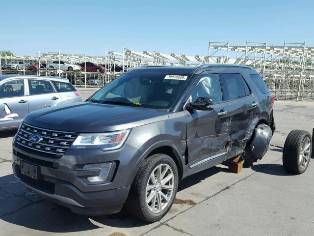 1FM5K8F89HGC06881 - 2017 FORD EXPLORER L GRAY photo 2