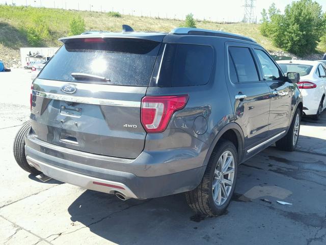 1FM5K8F89HGC06881 - 2017 FORD EXPLORER L GRAY photo 4