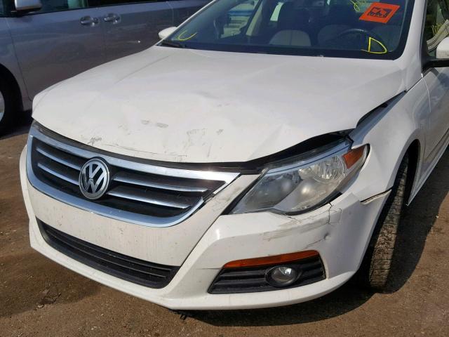 WVWHN7AN6CE525207 - 2012 VOLKSWAGEN CC LUXURY WHITE photo 9