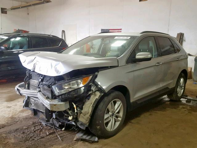 2FMTK4J89FBB74686 - 2015 FORD EDGE SEL SILVER photo 2