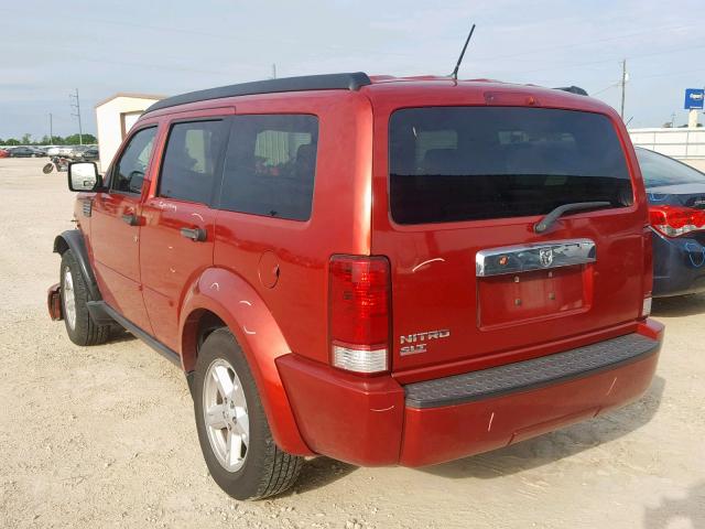 1D8GT58KX7W608772 - 2007 DODGE NITRO SLT RED photo 3