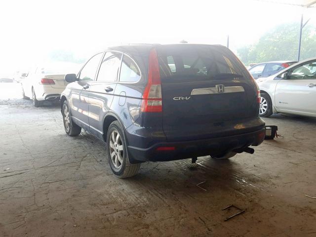 JHLRE38767C065183 - 2007 HONDA CR-V EXL BLUE photo 3