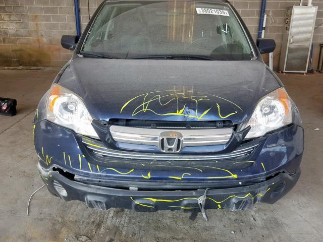 JHLRE38767C065183 - 2007 HONDA CR-V EXL BLUE photo 9