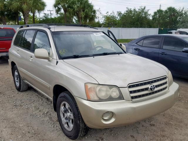 JTEGF21A220039588 - 2002 TOYOTA HIGHLANDER GOLD photo 1