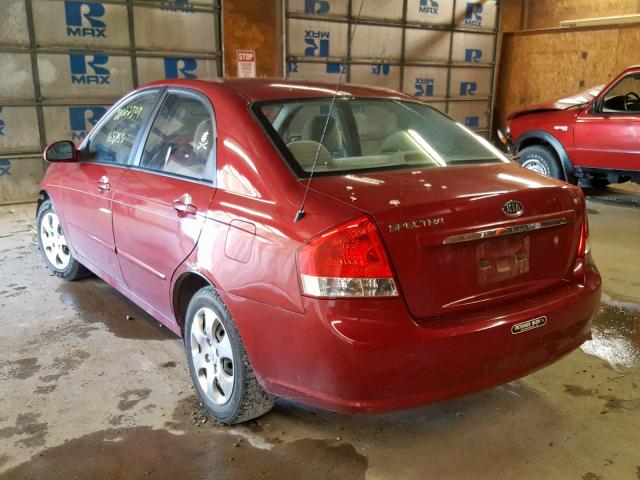 KNAFE122285509826 - 2008 KIA SPECTRA EX MAROON photo 3