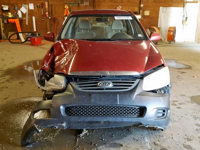 KNAFE122285509826 - 2008 KIA SPECTRA EX MAROON photo 9