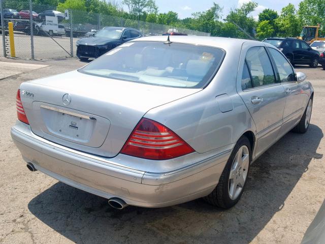 WDBNG76J13A366119 - 2003 MERCEDES-BENZ S 600 SILVER photo 4