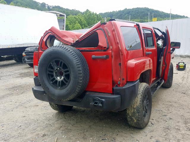 5GTDN136X68310779 - 2006 HUMMER H3 RED photo 4