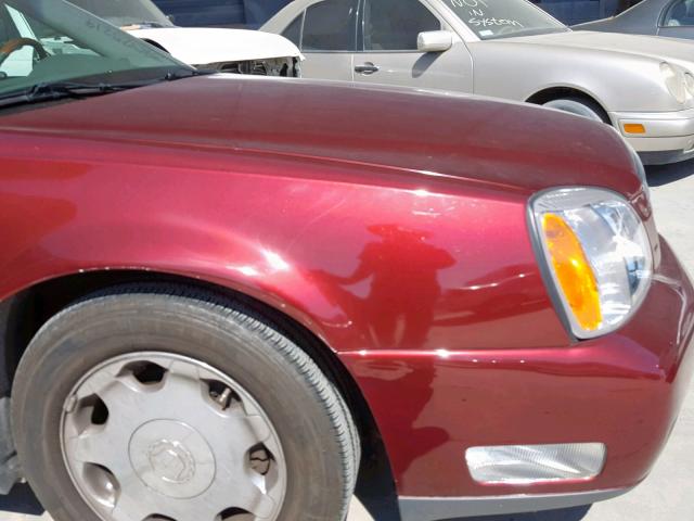 1G6KE54Y32U272791 - 2002 CADILLAC DEVILLE DH RED photo 9