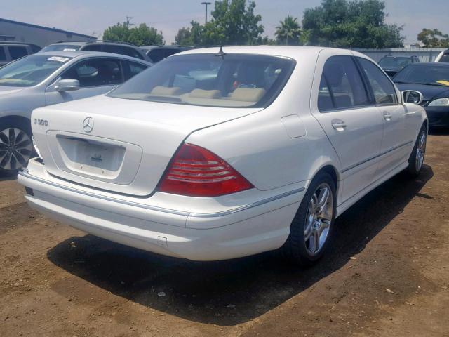 WDBNG75J86A462058 - 2006 MERCEDES-BENZ S 500 WHITE photo 4