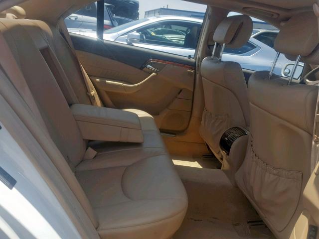 WDBNG75J86A462058 - 2006 MERCEDES-BENZ S 500 WHITE photo 6