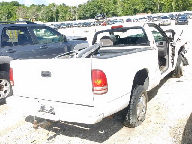 1B7FL26P6VS313051 - 1997 DODGE DAKOTA WHITE photo 4