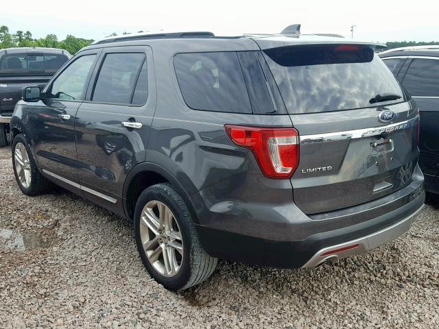 1FM5K7F87HGC17968 - 2017 FORD EXPLORER L CHARCOAL photo 3