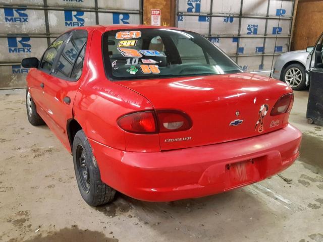 1G1JC524927301510 - 2002 CHEVROLET CAVALIER B RED photo 3