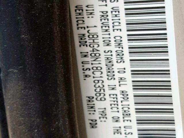 1J8HG48N18C163569 - 2008 JEEP COMMANDER SILVER photo 10