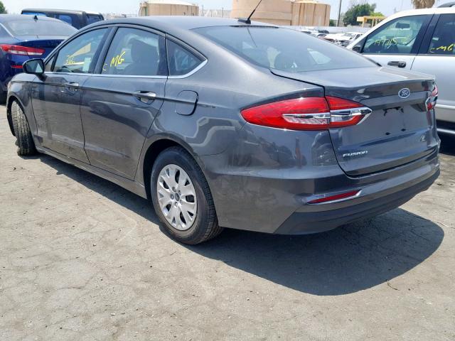3FA6P0G75KR177290 - 2019 FORD FUSION S CHARCOAL photo 3