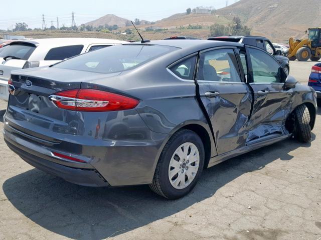 3FA6P0G75KR177290 - 2019 FORD FUSION S CHARCOAL photo 4